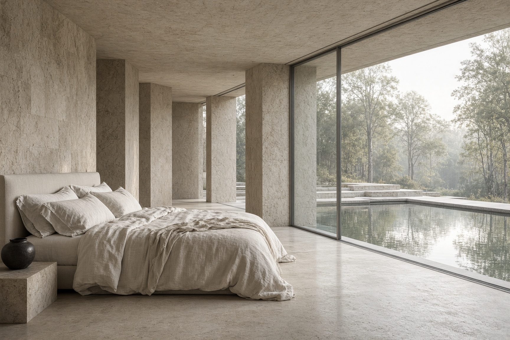 Bedroom to the reflecting pool