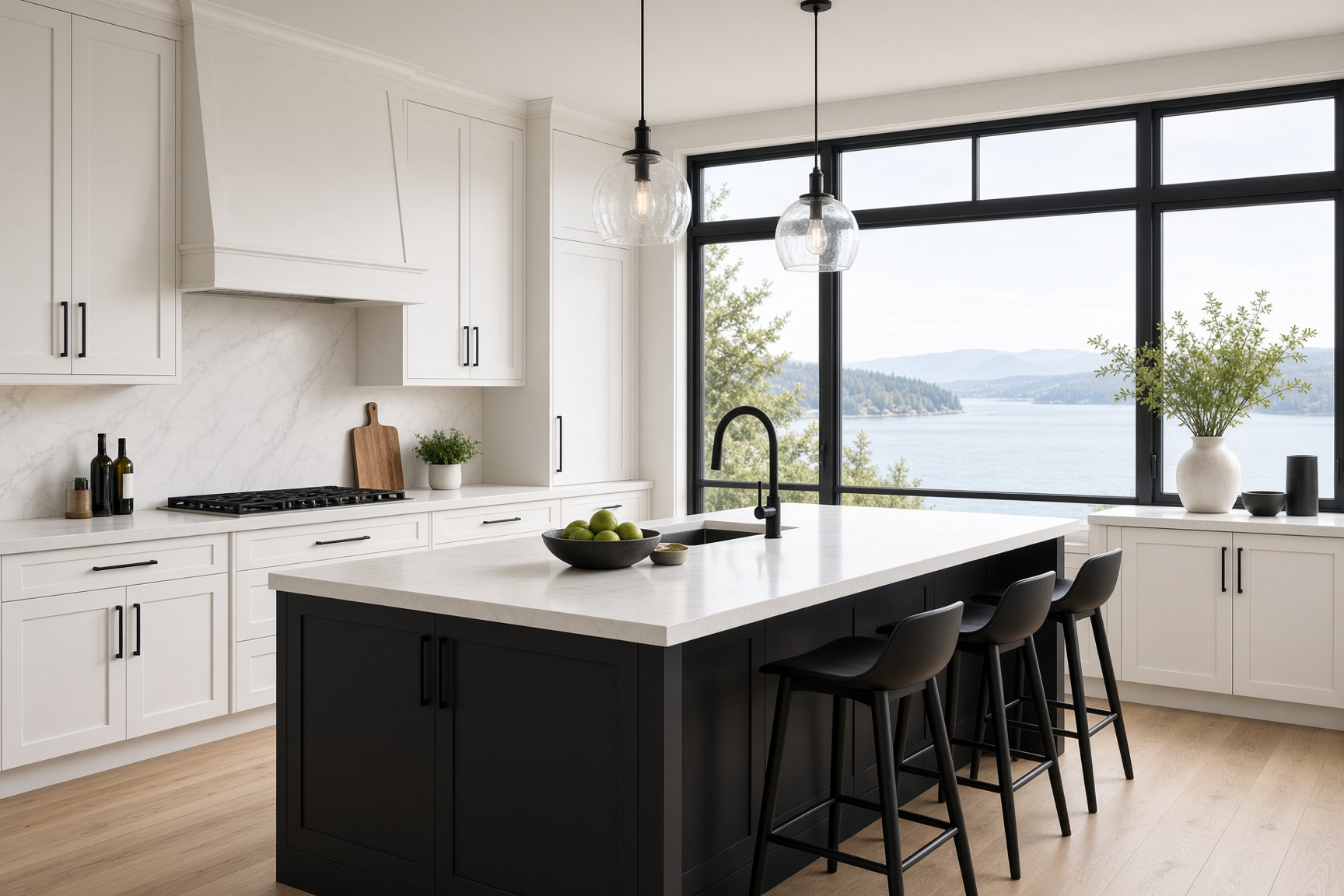 Kitchen with ocean light