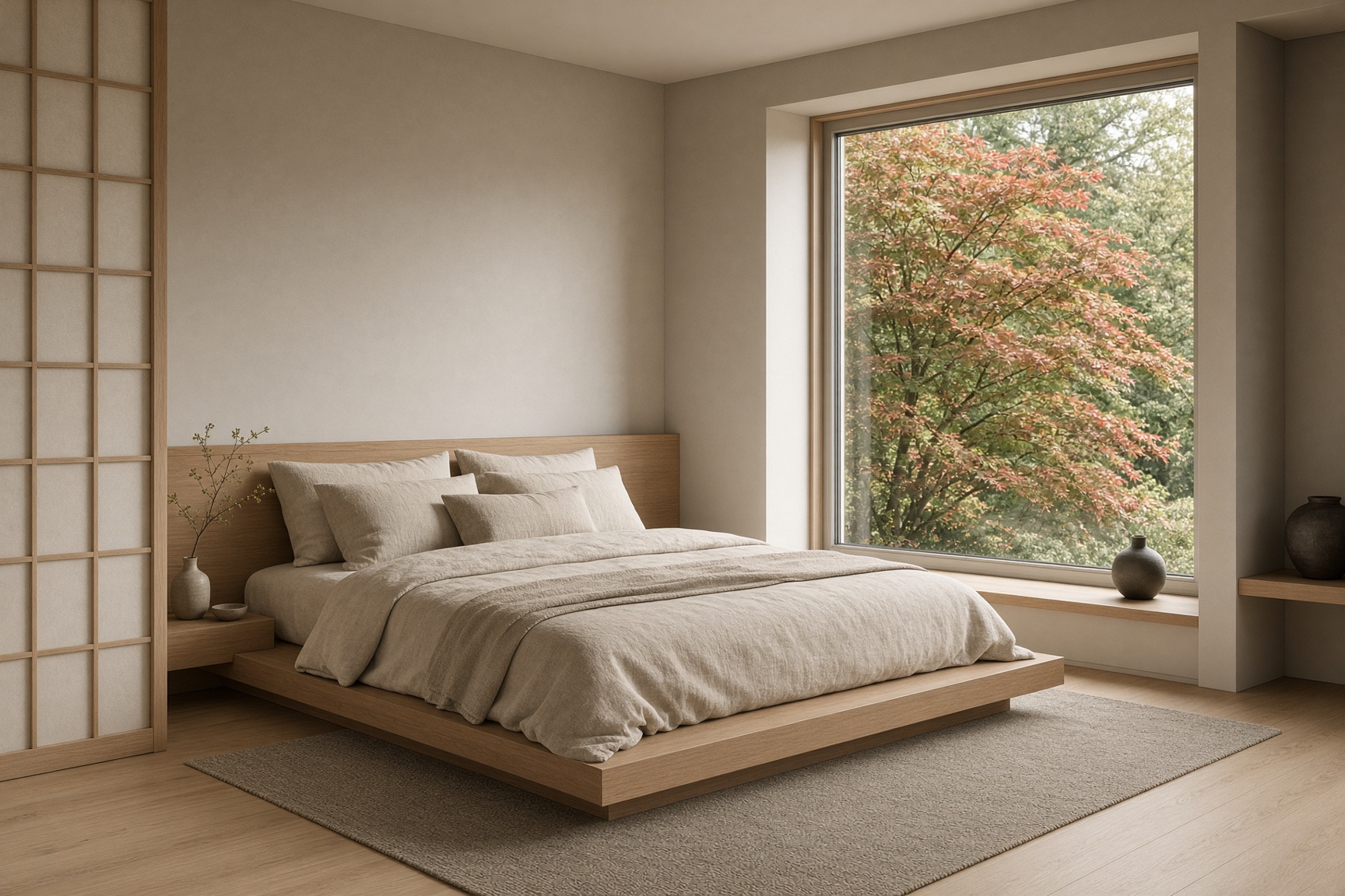 Primary bedroom with maple view