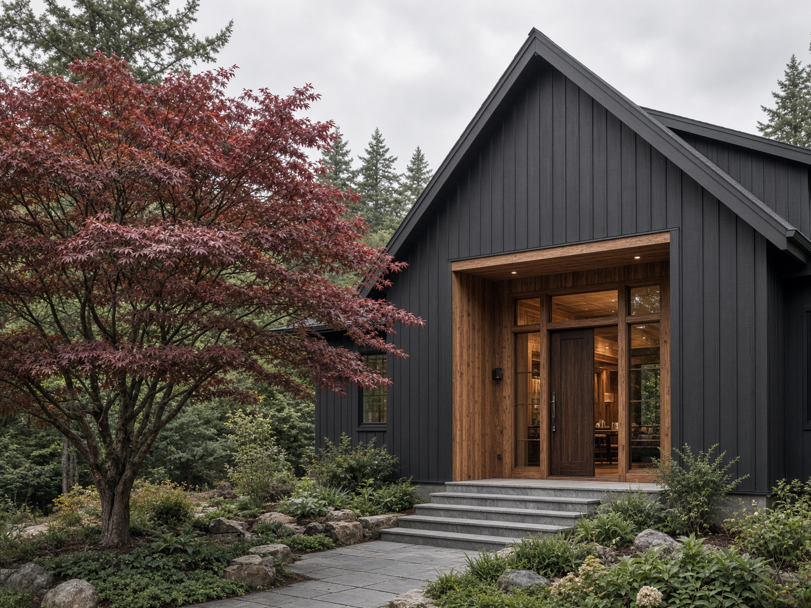 Katsura after, with Japanese maple